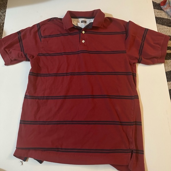 Haggar Red and Black Polo Shirt with Stripes - Picture 1 of 3